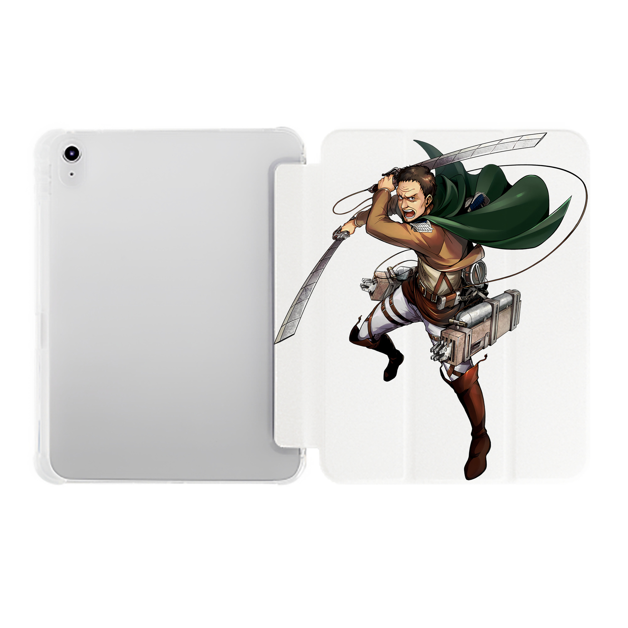 （画像用） 進撃の巨人 Attack on Titan IPad ケース ペン収納付き 三つ折りスタンド PUレザー×シリコン 対応機種9.5/10.5/10.9インチ